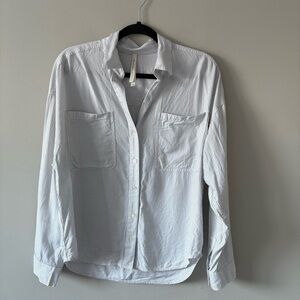 Aritzia Babaton Pin Stripe Button Up Blouse Size Small